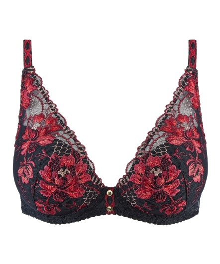 夏日旋律-水滴有襯內衣(黑x櫻桃紅)