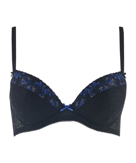 快樂花園-低脊心薄襯內衣(午夜藍)