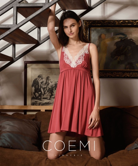 莫代爾短洋裝(海棠紅)211C109