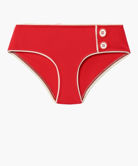 波浪灣-寬版三角泳褲(橙紅)