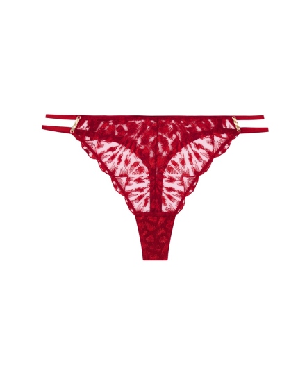 狂戀-刺繡丁字褲(熾紅)
