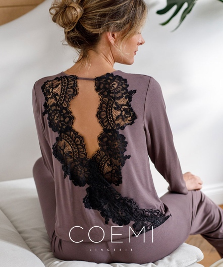 莫代爾長袖+長褲套裝(藕紫)211C502