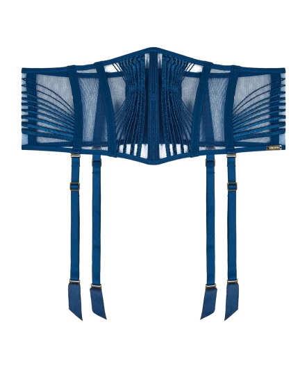 華麗波浪-寬版吊襪帶(藍)