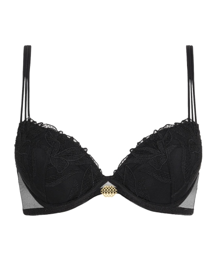 甜蜜狂喜-低脊心薄襯內衣(黑)