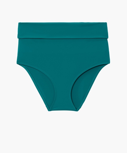 陽光海灘-復古感2WAY高腰泳褲(湖水綠)