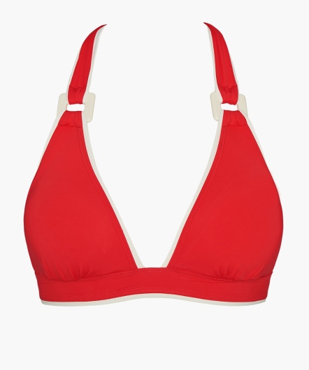 波浪灣-無鋼圈泳衣(橙紅)