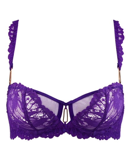 朵朵情意-蕾絲半罩無襯內衣(紫)