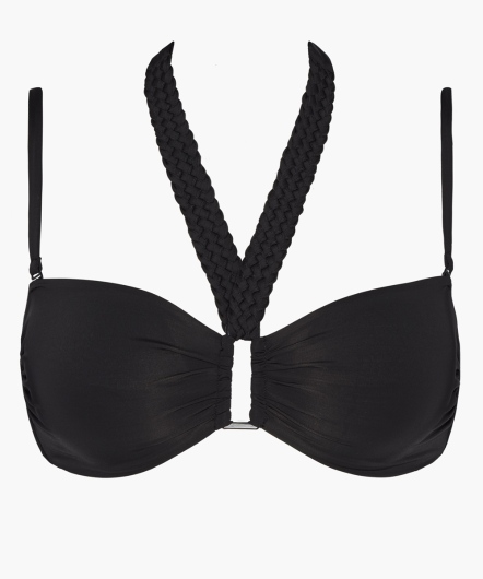 陽光海灘-可拆肩帶抹胸泳衣(黑)