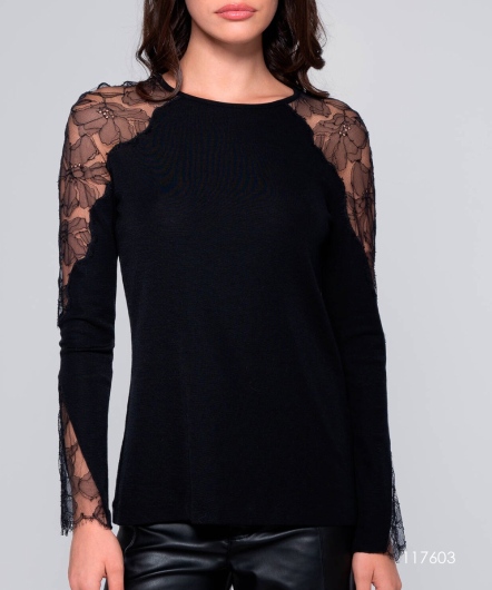 OSCALITO-羊毛蠶絲長袖(黑)117603