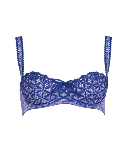 莫巴伊亞-有機棉半罩無襯內衣(毛呢藍)