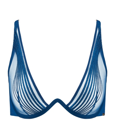 華麗波浪-一體成型鋼圈水滴無襯內衣(藍)