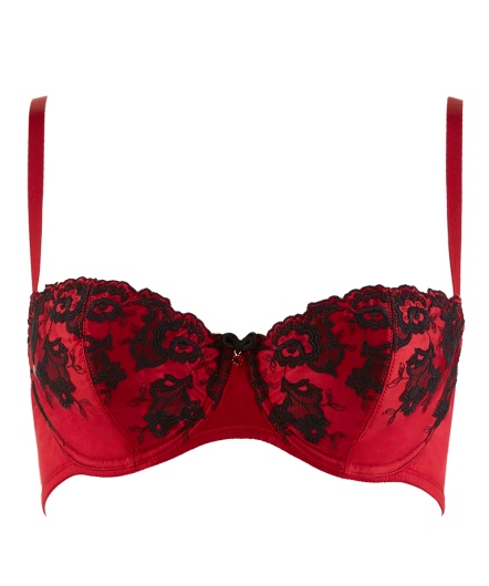 珍愛-緞面半罩無襯內衣(胭脂紅)