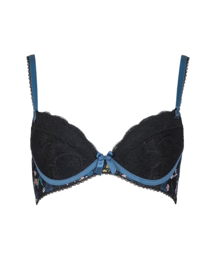 女藝術家-低脊心薄襯內衣(黑)