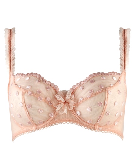 調情-波點3/4罩無襯內衣(粉橘)