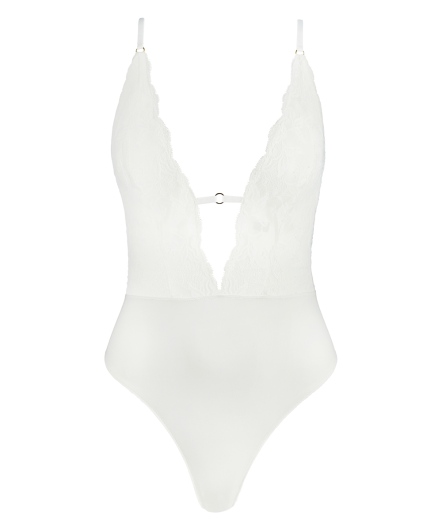 愛之吻-蕾絲連身BODY(牙白)