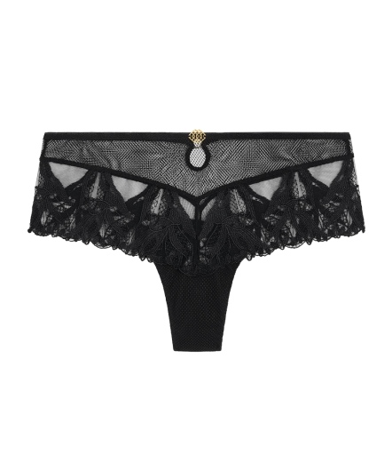 甜蜜狂喜-蕾絲平口褲(黑)