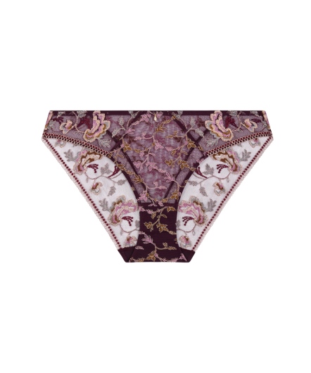歌劇-刺繡蕾絲三角褲(莓紫)